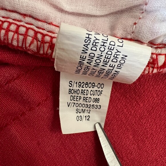 Gap Women's Hadley Red Cut Off Shorts Stretch Cotton Size 2 - Picture 6 of 10
